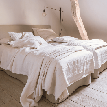 Washed linen flat sheet, Nouvelle Vague