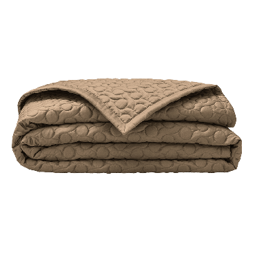 Organic cotton satin plain quilted bed cover, Poésie 260x240 cm