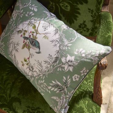 Printed linen cushion cover, Comédie