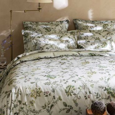 Organic cotton satin bedding set GOTS, Maussane