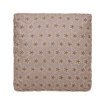 Housse de coussin en lin brodée, Fleurs